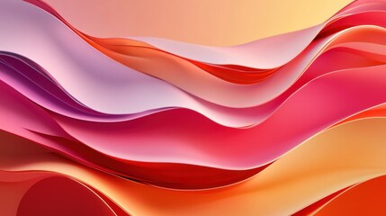 Obraz premium Abstract 3D colorful layers with wavy edges and a bright background, creating a striking and modern design for brochures and invitations