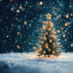 Obraz premium christmas tree on snow