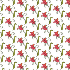 seamless pattern with apples and hearts