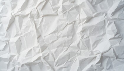 A close-up of crumpled white paper, showcasing texture and depth in a minimalist design.