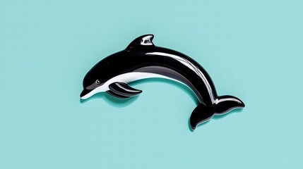 Obraz premium Artistic Dolphin Figure on Soft Blue Background for Creative Projects