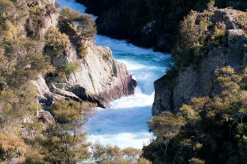 Water Raging in the Aratiatia Rapids - New Zealand River Rapids