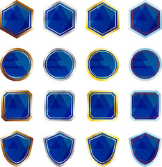 金銀銅プラチナのシール・ラベル・バッジ・アイコン セット