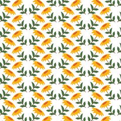 seamless pattern with orange flowers