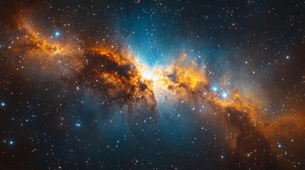 Naklejka premium Stunning Galaxy Background with Bright Stars. Generative AI