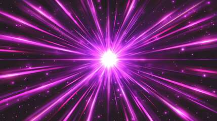 Fototapeta premium Vibrant purple and pink starburst light effect isolated on transparent background. Starburst. Illustration