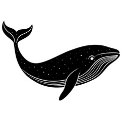 Blue Whale Silhouette vector illustration