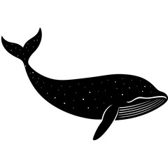 Blue Whale Silhouette vector illustration