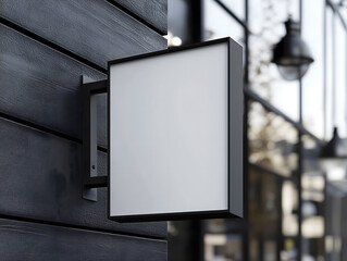 17お店の看板のデザインモックアップ。壁に取り付けられた看板 Gererated AI