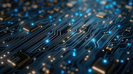 close up of computer circuit board