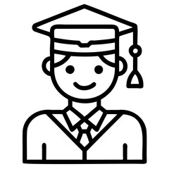 High-quality education icons collection black line art vector.