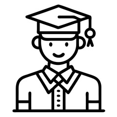 High-quality education icons collection black line art vector.