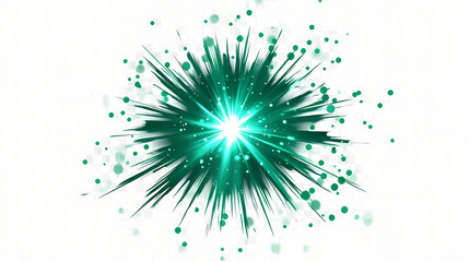 Obraz premium Green starburst png sticker, abstract shape on transparent background. Starburst. Illustration