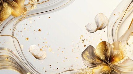 Luxurious party flyer design featuring abstract gold decorations on a sleek background, creating a modern yet classic feel for invitations