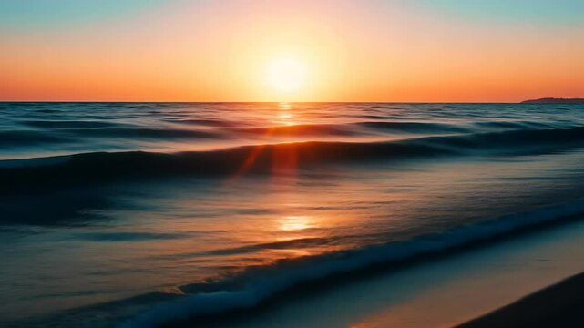 beach with blur background of sea on sunrise, Print media, Illustration, Banner, for website, copy space, for word, template, presentatio