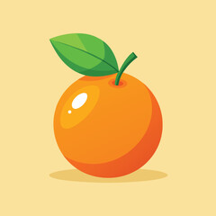 orange with leaves vector