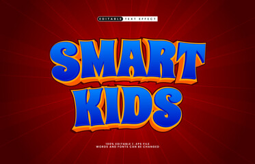 smart kids editable text effect with a play and happy text style