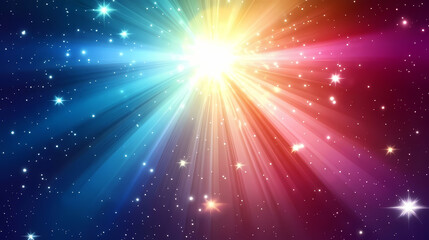 Naklejka premium Colorful abstract starburst light background. Starburst. Illustration