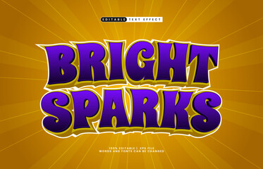 bright sparks editable text effect with a play and happy text style