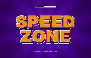 speed zone editable text effect with a race and game text style