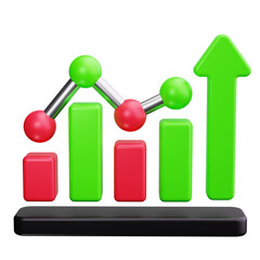 bar chart 3d render icons