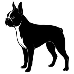 Boston Terrier Silhouette vector illustration