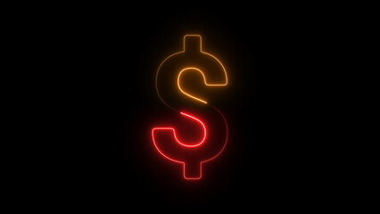 Obraz premium multicolor dollar icon. glowing Internet money icons. American dollar currency.