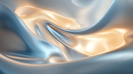 Obraz premium Sophisticated abstract background with gentle blue curves and soft glow effects, creating a luxurious, smooth appearance