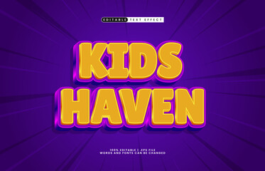 kids haven editable text effect with a kids and joy text style