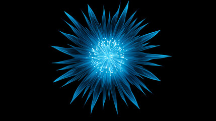 A vibrant blue starburst on a dark black background. perfect for adding a pop of color and excitement to any design. Starburst. Illustration
