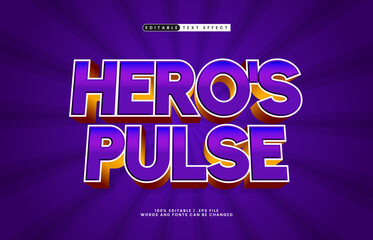 hero's pulse editable text effect with a power and hero text style