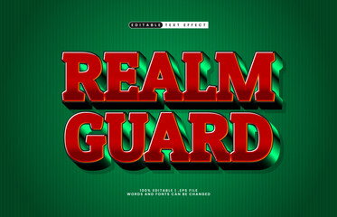 realm guard editable text effect with a castle and game text style