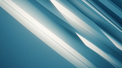 Obraz premium Abstract geometric shapes intersecting with light and shadow in blue tones. 