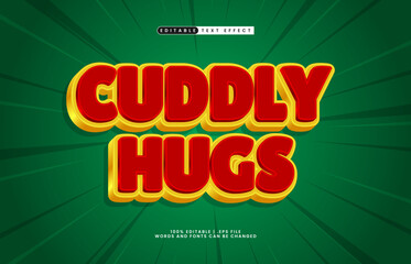 cuddly hugs editable text effect with a kids and joy text style