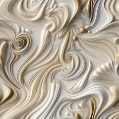 Fototapeta premium Abstract pattern with golden, beige, and white swirls creating depth.Flow. Elegance. Timeless Motion.Artistic design, modern decor, abstract artwork banner, contemporary style.