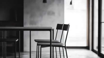 Fototapeta premium Minimalist Modern Dining Table Chairs Design