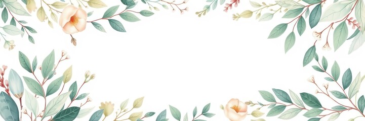 Watercolor wedding invitation card featuring elegant greenery leaves, romantic, decorative, special occasion
