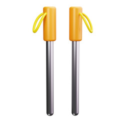 walking stick 3d render icons