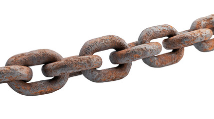 Obraz premium Detailed View of Rusty 3D Chain Links with Industrial Design and Textured Surface for Creative Projects