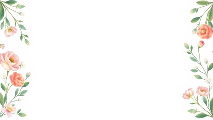 Obraz premium Greenery watercolor floral wedding invitation card with elegant design and soft pastel colors, pastel colors, template, soft