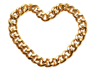 Fototapeta premium Heart-Shaped Gold Chain with Shiny Links Designed for Love and Fashion Aesthetic
