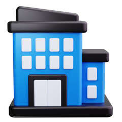 office building 3d render icons