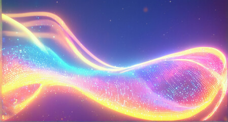 Fototapeta premium Holographic gradient background, rainbow, smooth, organic shape, soft light, ethereal atmosphere, website materials