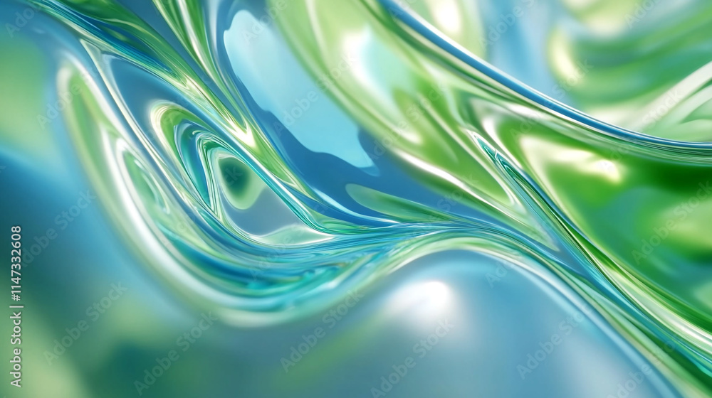 Poster colorful abstract patterns flow together in a fluid design.