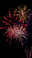 Fireworks illuminate the night sky, celebrating the New Year's eve, banner Background.