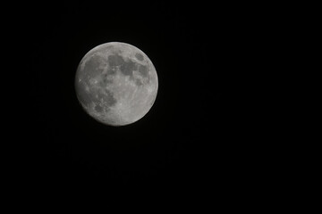Full moon in the night sky
