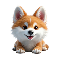 Obraz premium Happy Pomeranian puppy with a smile and wagging tail