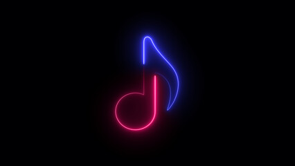 multicolor music icon on black background. Music notes symbol.