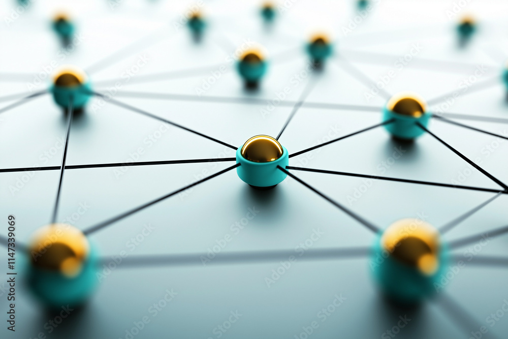 Poster a picture showing a close up of a complex network