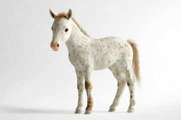 3D Photo of a horse foal isolated on a white background